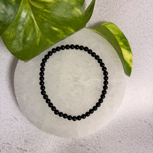 Black Obsidian bead bracelet 4mm