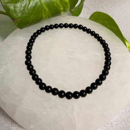 Black Obsidian bead bracelet 4mm