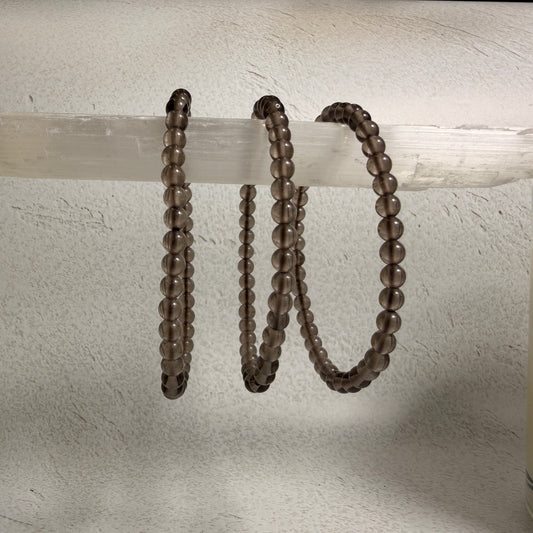 Smoky Quartz Bead Bracelet 4mm