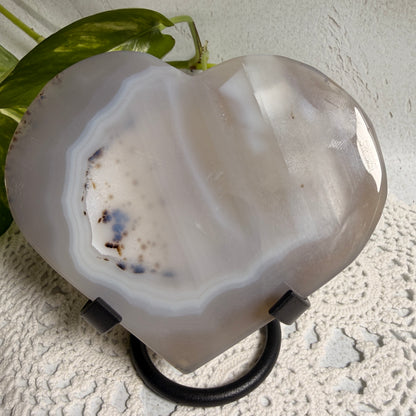 Dendritic Druzy Agate Heart 2