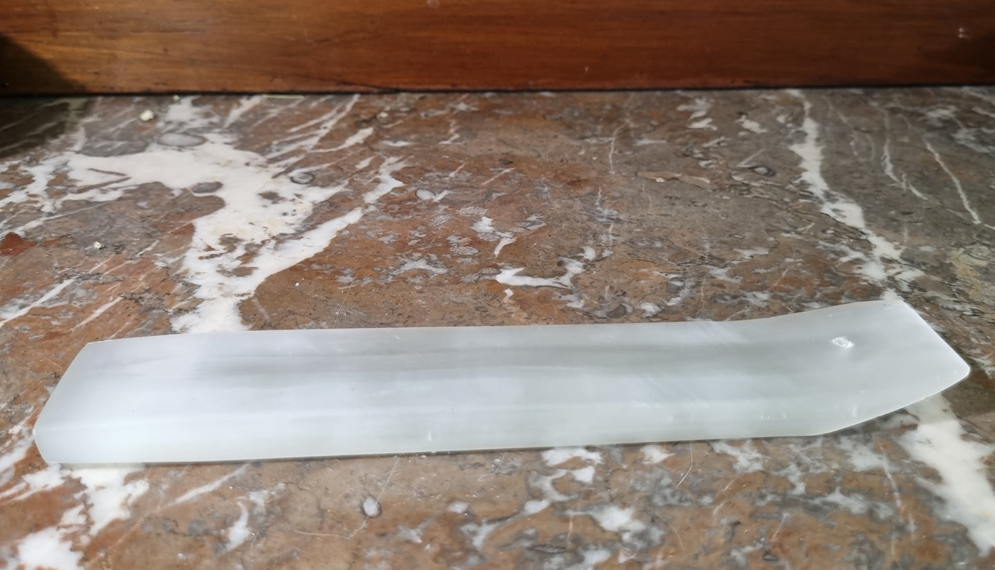 Selenite Flat Slab Incense Holder