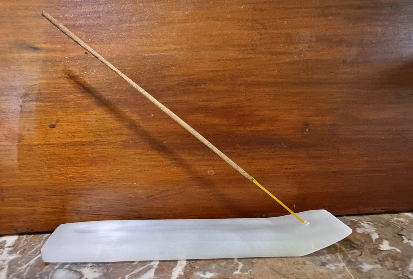 Selenite Flat Slab Incense Holder