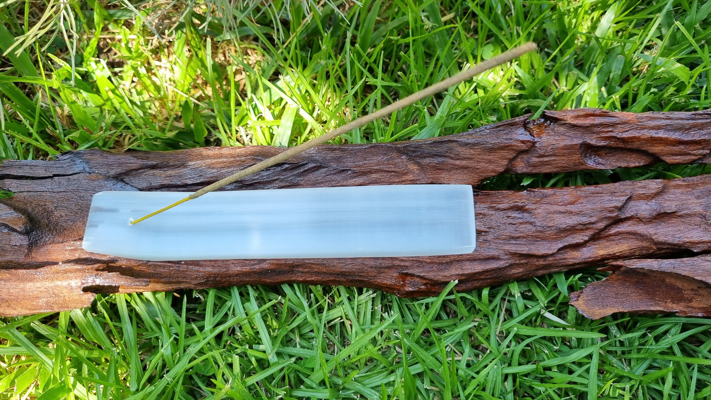Selenite Flat Slab Incense Holder