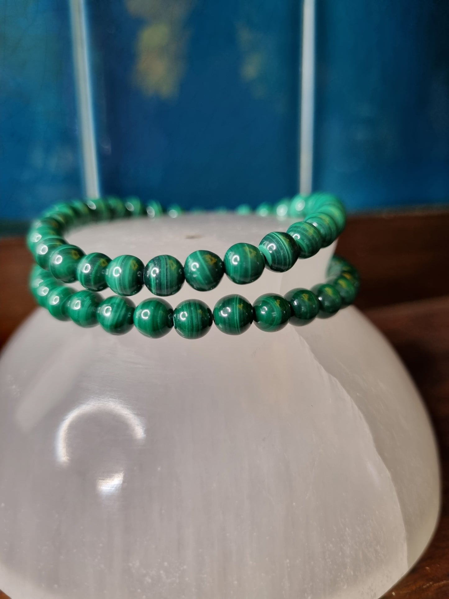 6mm Malachite beaded bracelet