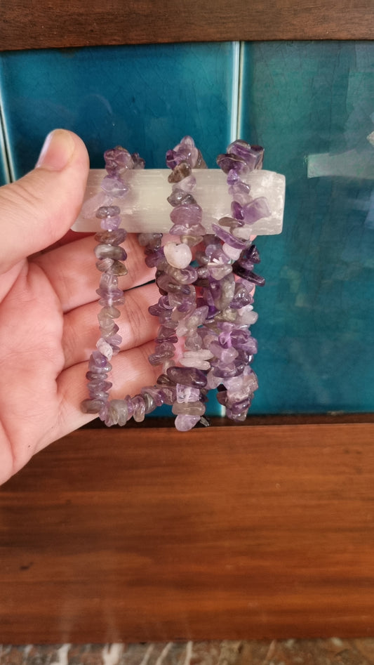 Amethyst Chip Bracelet