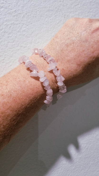 Rose Quartz Chip Bracelet