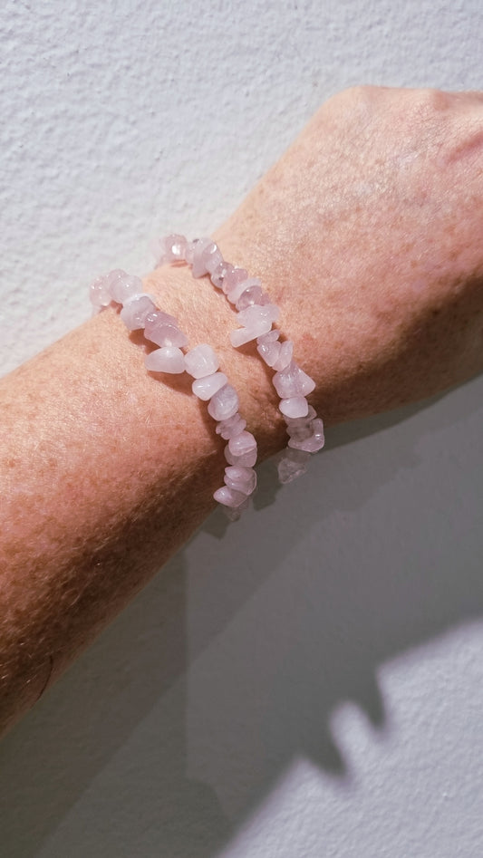 Rose Quartz Chip Bracelet