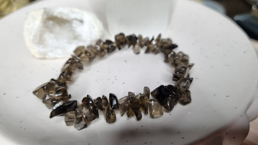 Smoky Quartz chip bracelet