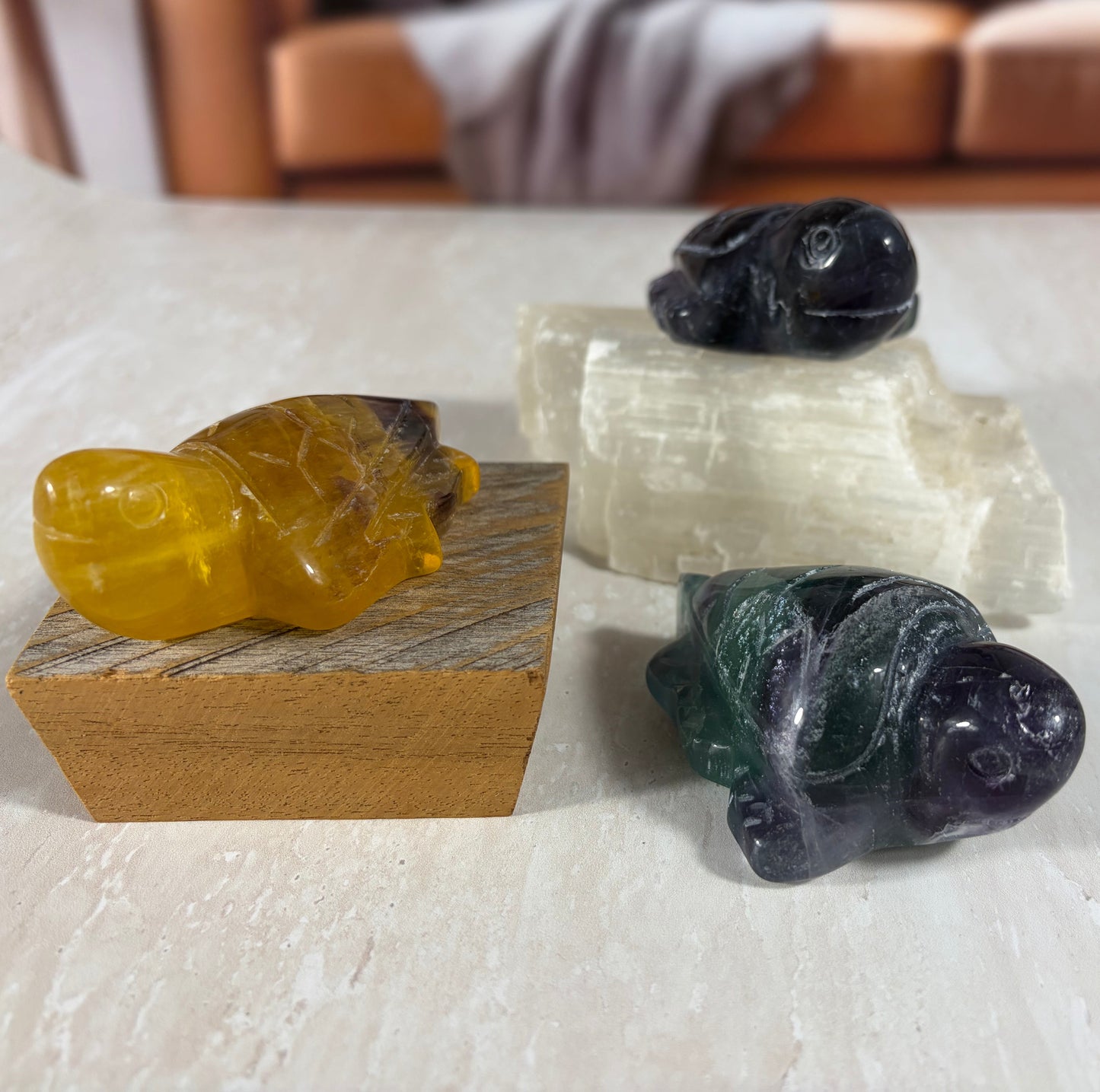 Fluorite Turtle Carvings