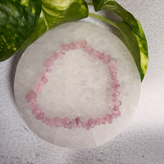 Rose Quartz Chip Bracelet