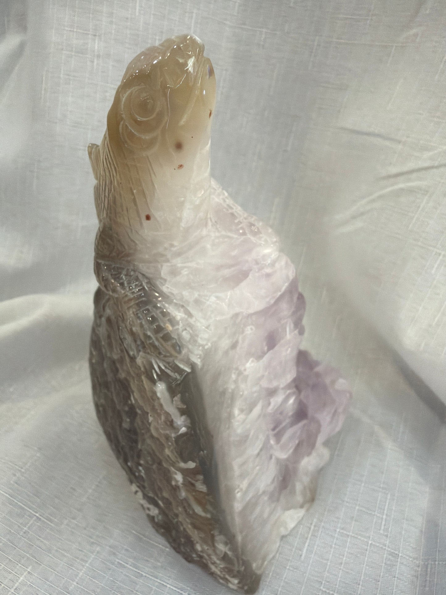 Amethyst Geode with Carved Lizard