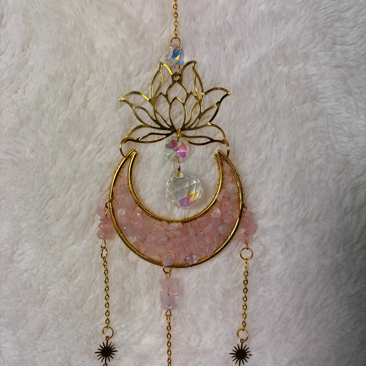 Crystal Suncatchers - Lotus flower Crescent Moon