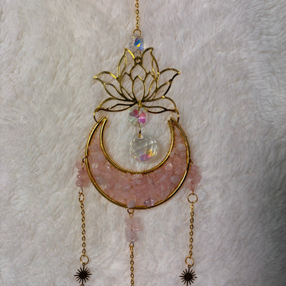 Crystal Suncatchers - Lotus flower Crescent Moon