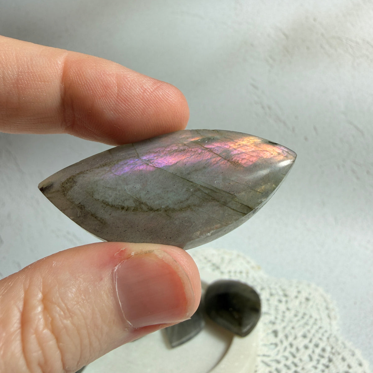 Labradorite Cabochon Leaves