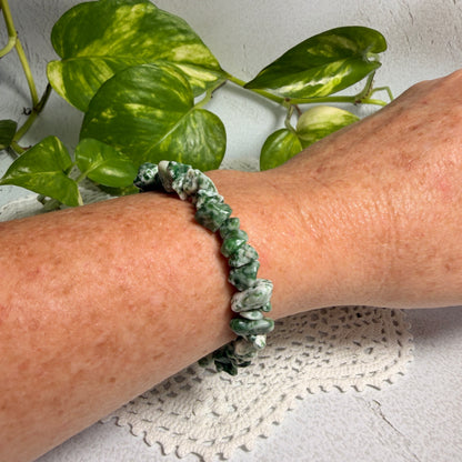 Moss/Tree Agate chip Bracelet