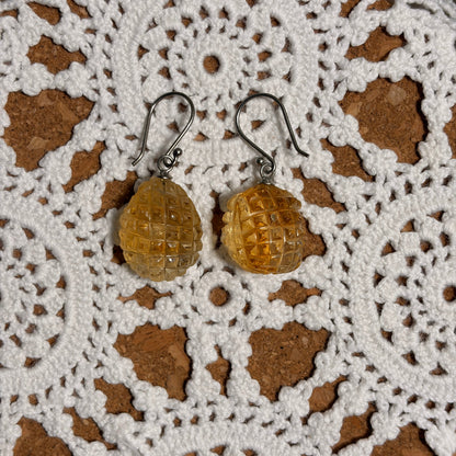Citrine Pineapple Earrings (HTA)