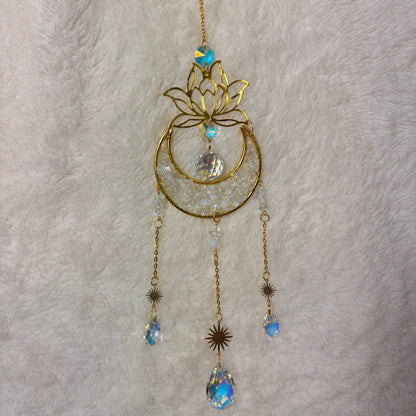 Crystal Suncatchers - Lotus flower Crescent Moon