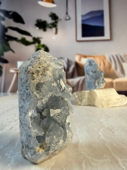 Celestite Raw Tower - small 2