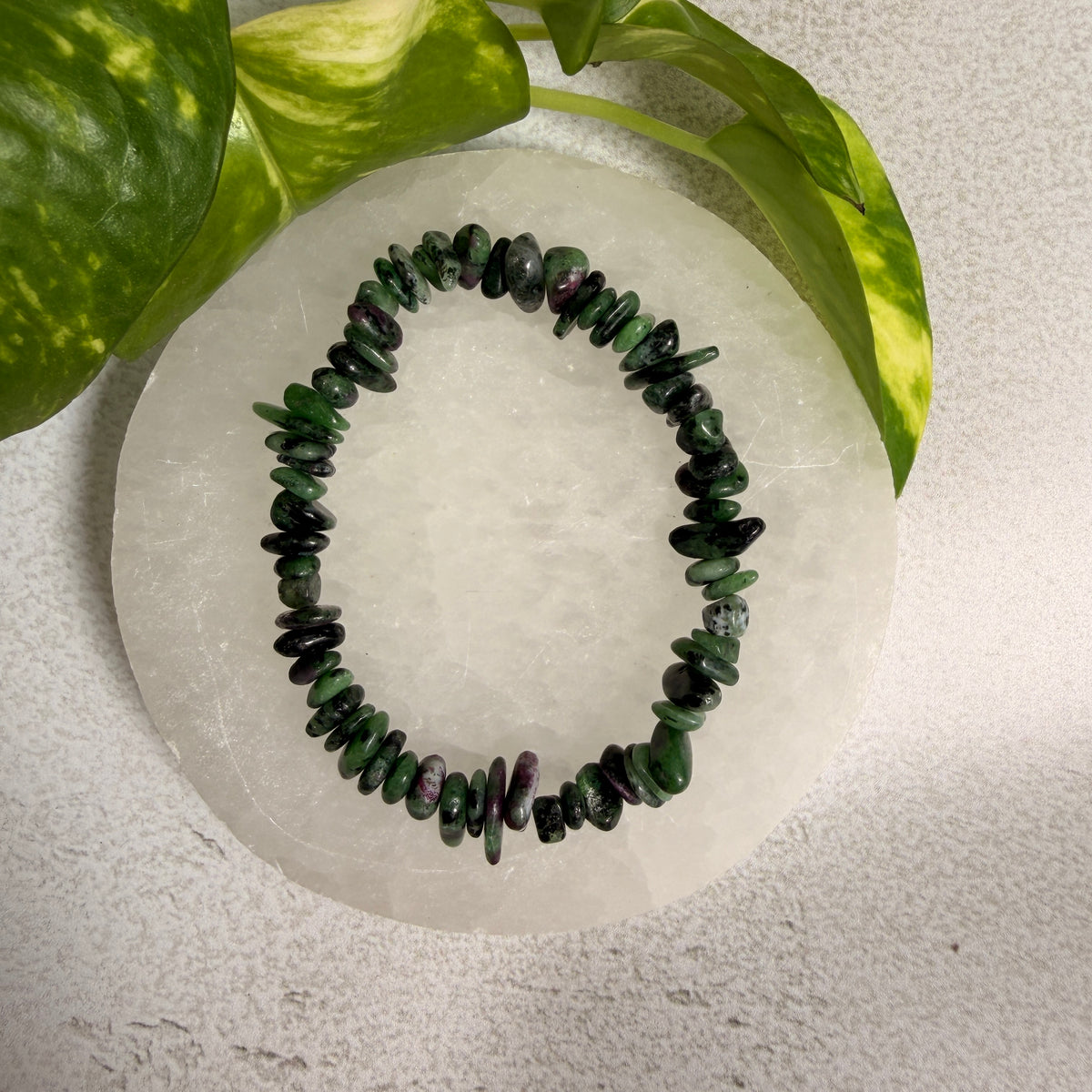Ruby Zoisite Chip Bracelet