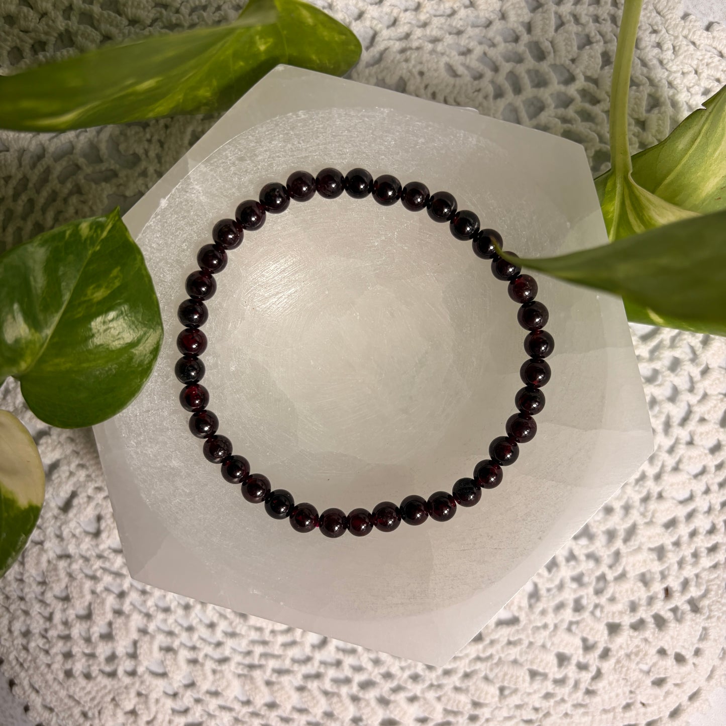 Garnet Bead Bracelet 5mm-6mm