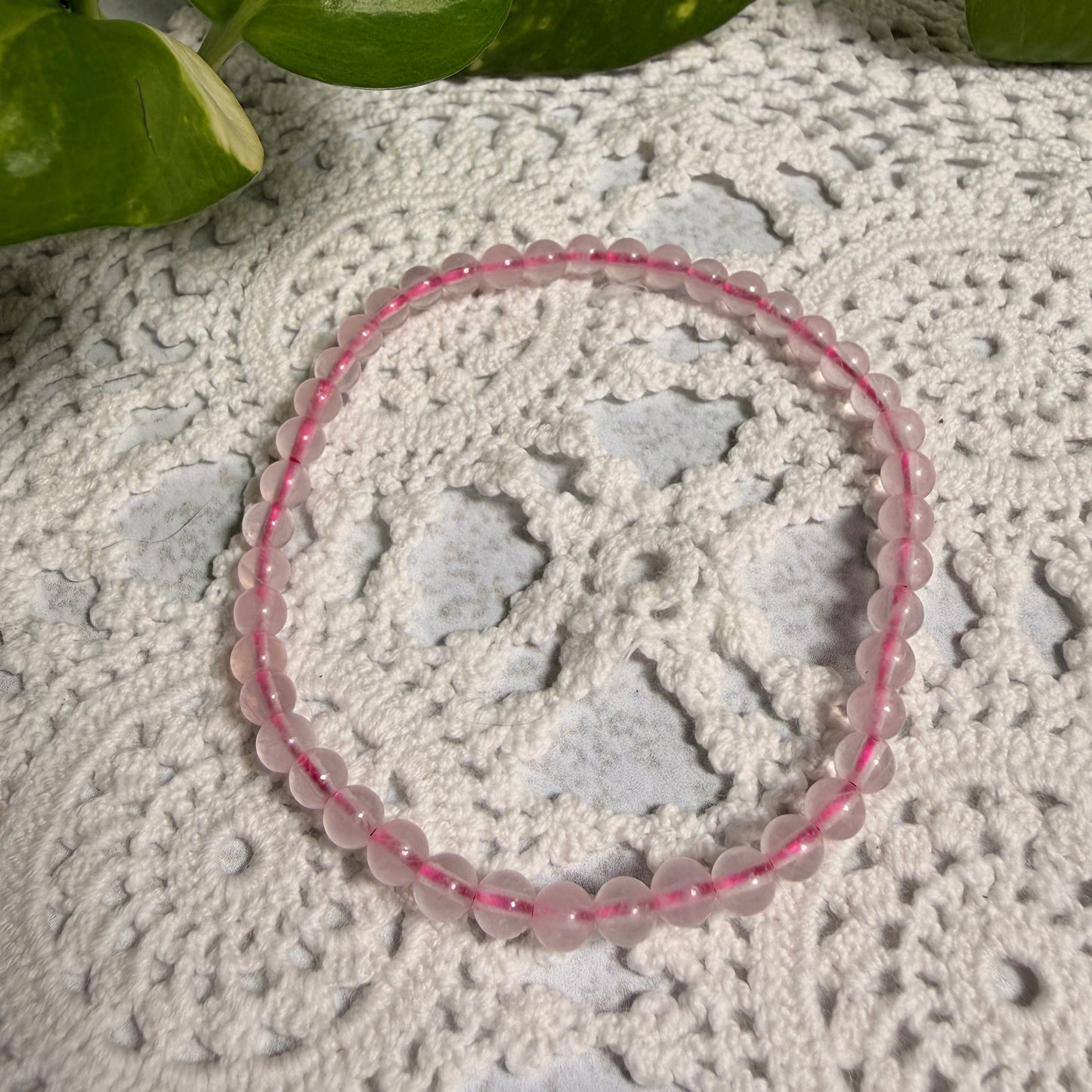 Rose Quartz bead bracelet 4mm