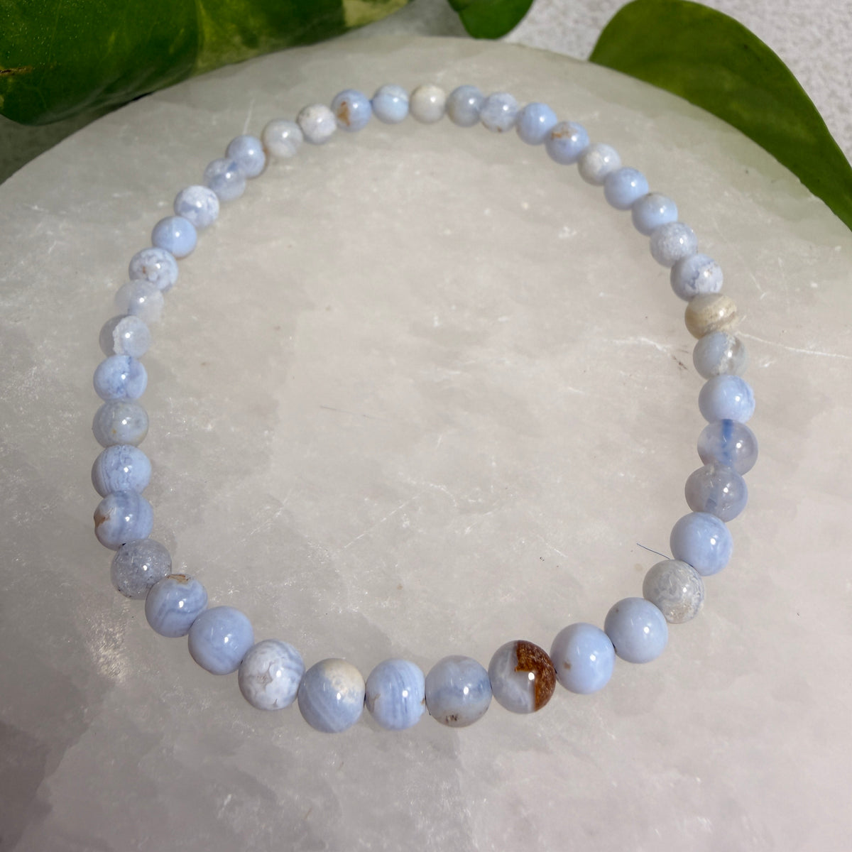 4mm Blue Lace Agate Bead Bracelet