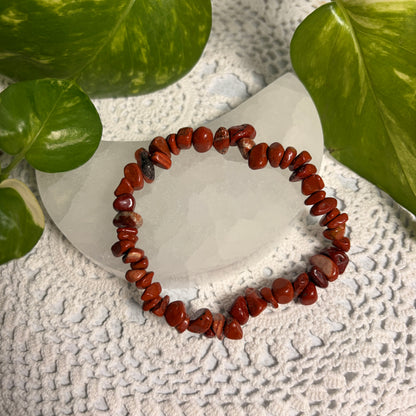 Red Jasper Chip Bracelet