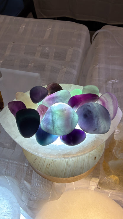 Fluorite tumble fire bowl
