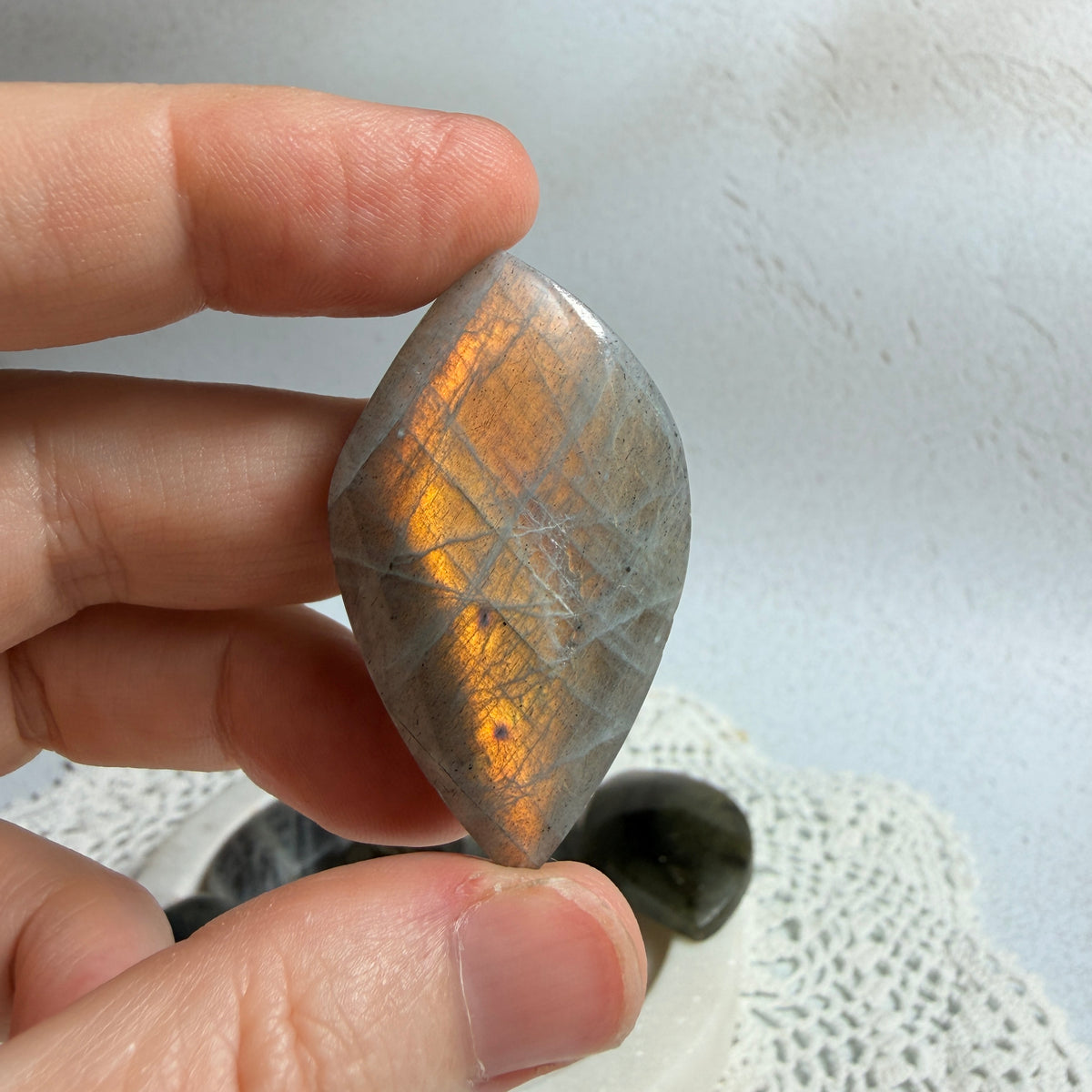 Labradorite Cabochon Leaves