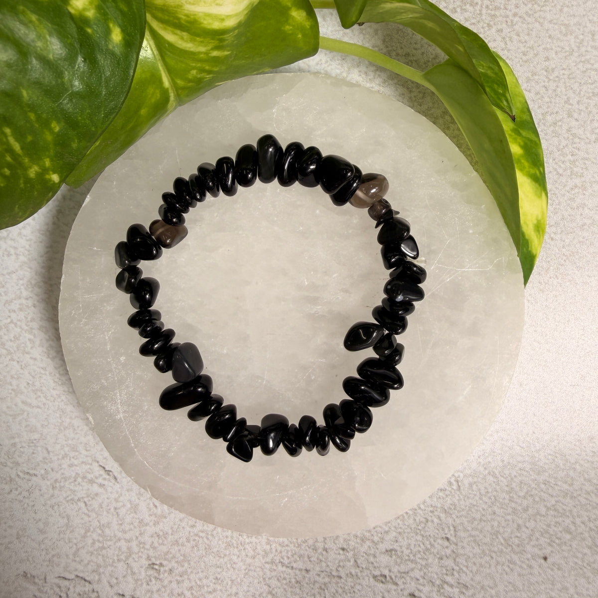 Black Obsidian Chip Bracelet