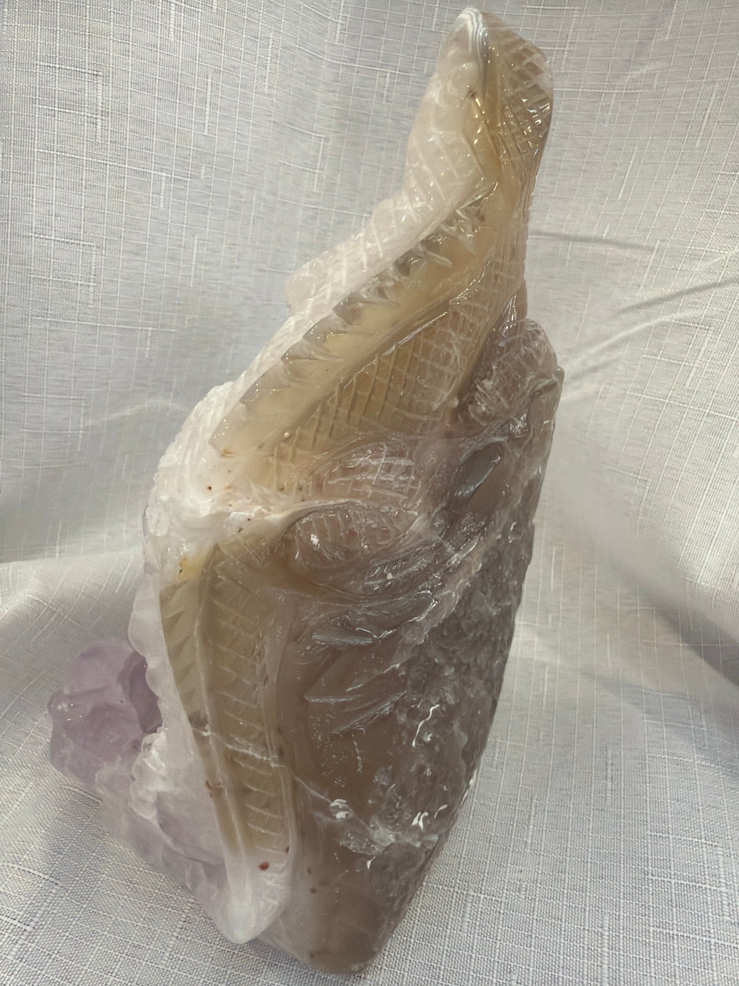 Amethyst Geode with Carved Lizard