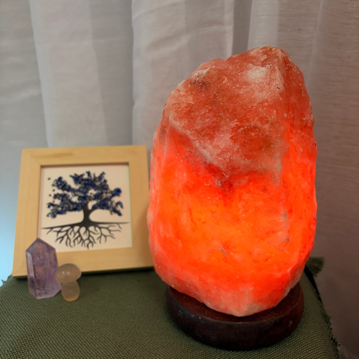 2-3kg Natural Shaped Himalayan Salt Lamp – Timber Base (12V – 12W) Energy Efficient