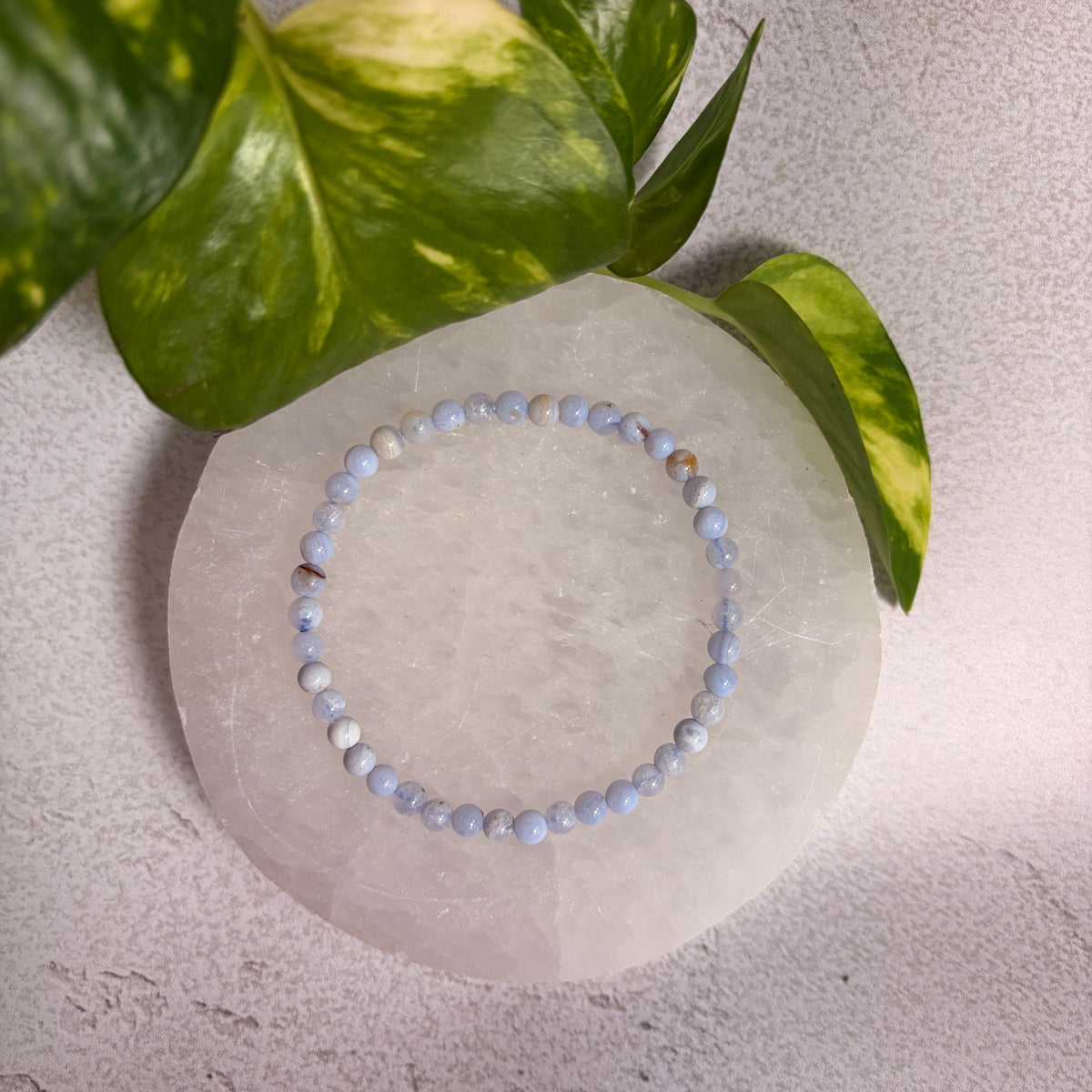 4mm Blue Lace Agate Bead Bracelet
