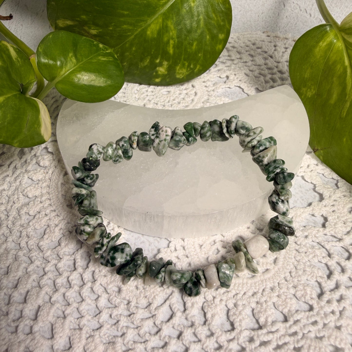 Moss/Tree Agate chip Bracelet