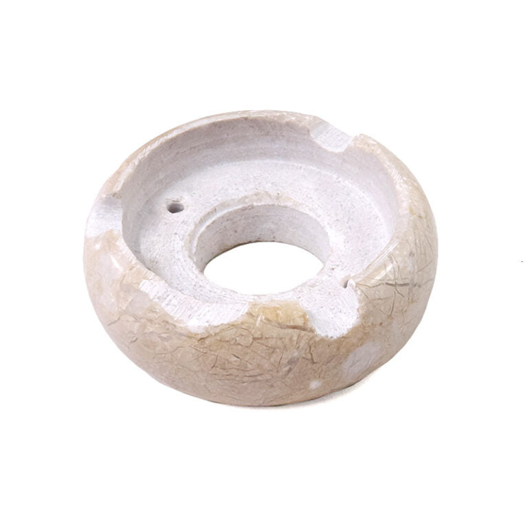 Beige Round Marble Base (Lamp Component) – Small
