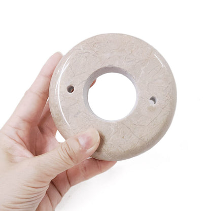 Beige Round Marble Base (Lamp Component) – Small