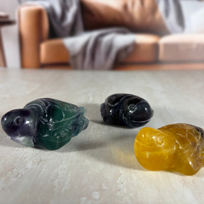 Fluorite Turtle Carvings