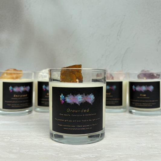 Grounded -Tigers Eye Candle with Grounding Meditation