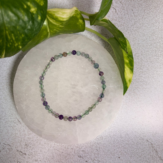 Fluorite 4mm bead bracelet