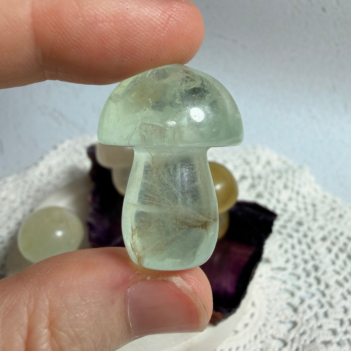 Fluorite Mushroom Carvings