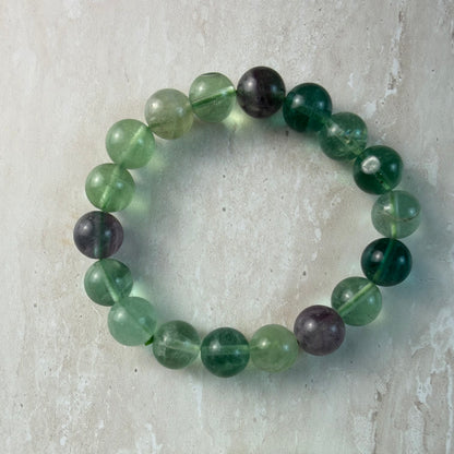 Fluorite 10mm bead bracelet