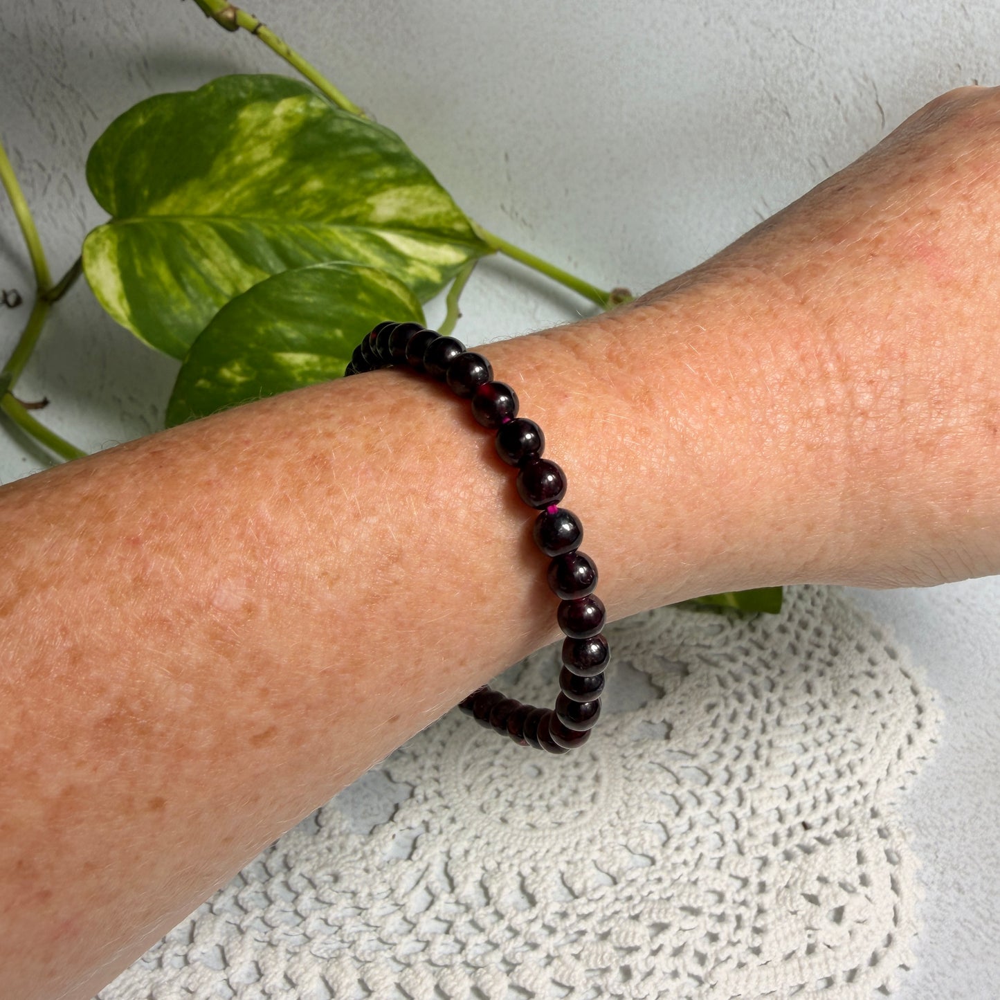 Garnet Bead Bracelet 5mm-6mm
