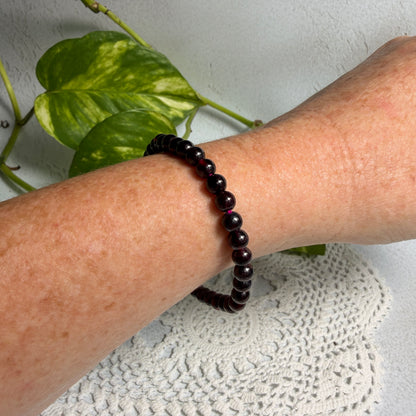 Garnet Bead Bracelet 5mm-6mm