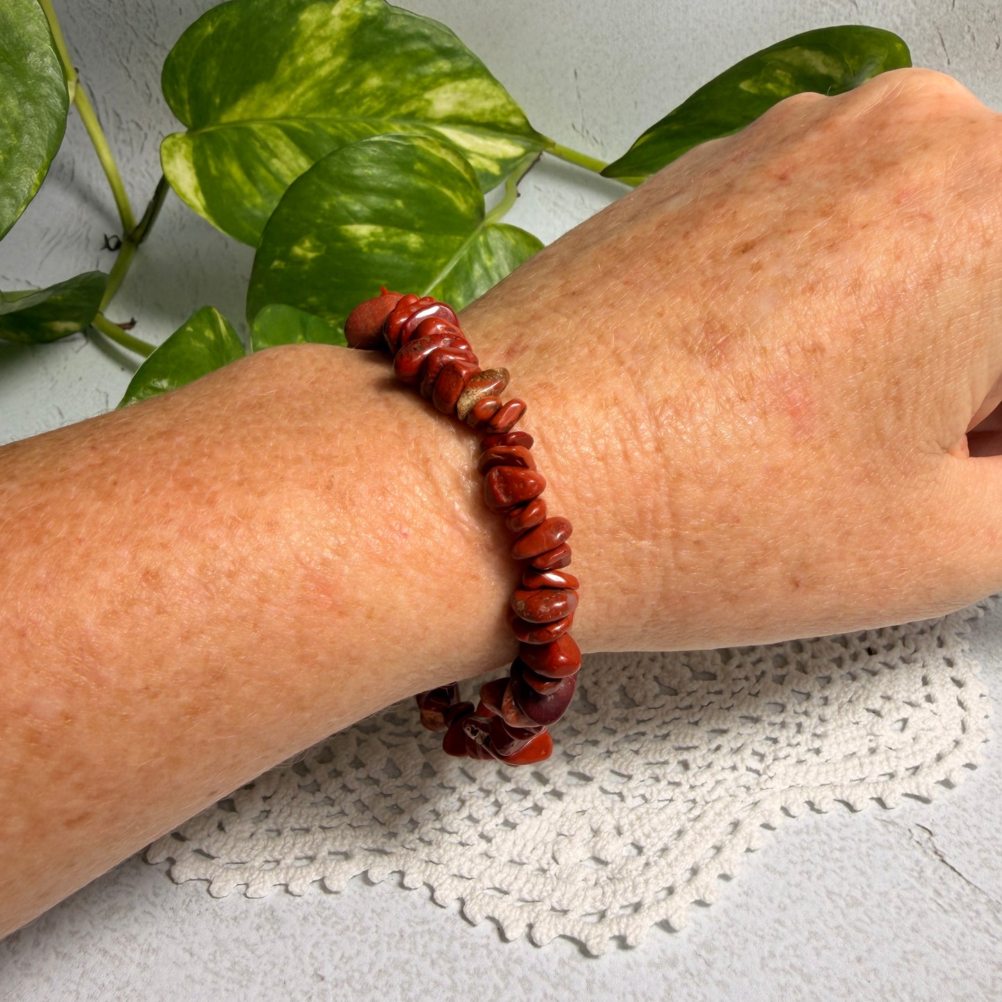 Red Jasper Chip Bracelet