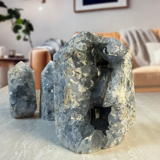 Celestite Raw Tower