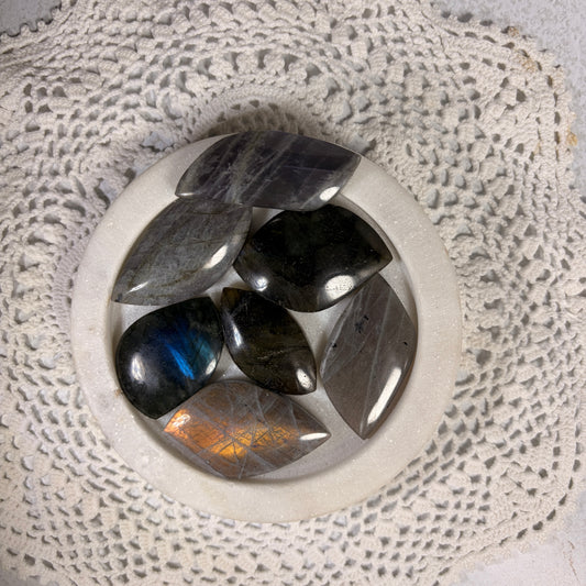 Labradorite Cabochon Leaves