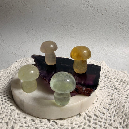Fluorite Mushroom Carvings