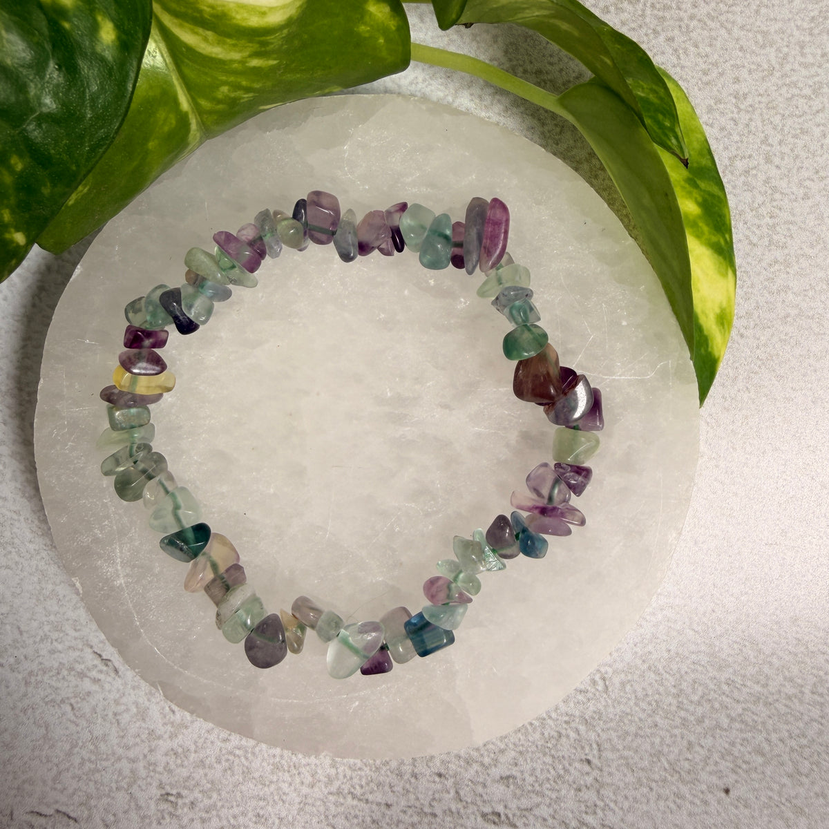 Fluorite chip bracelet