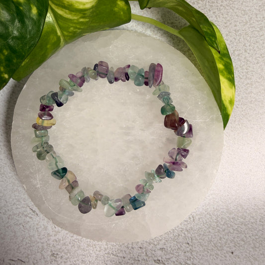 Fluorite chip bracelet