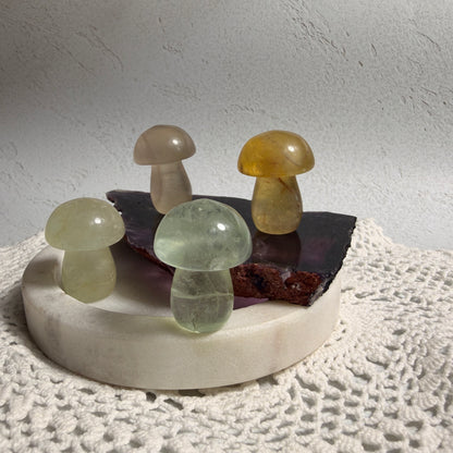 Fluorite Mushroom Carvings